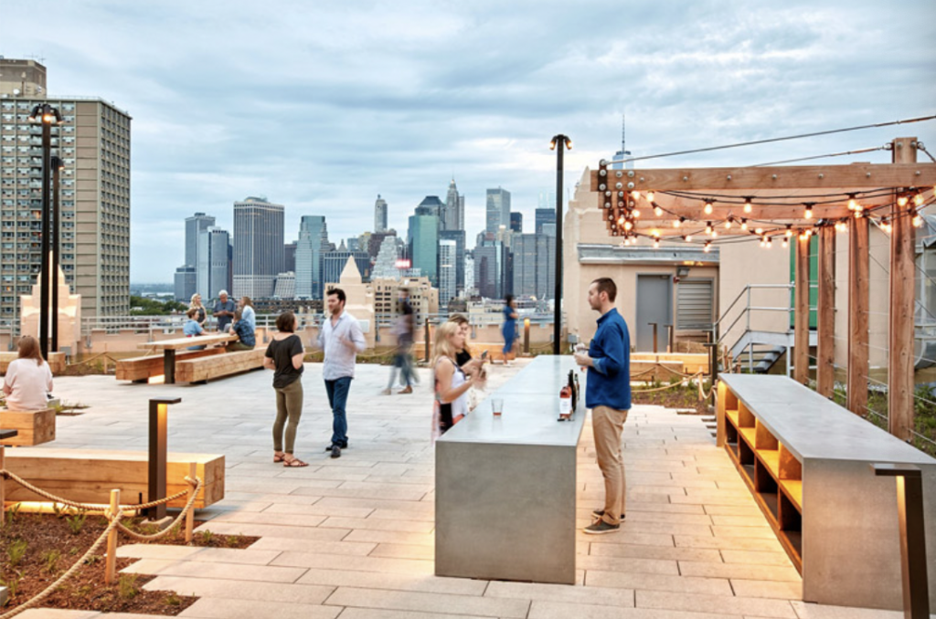 Ninth floor terrace at Etsy - Office space design improves community
