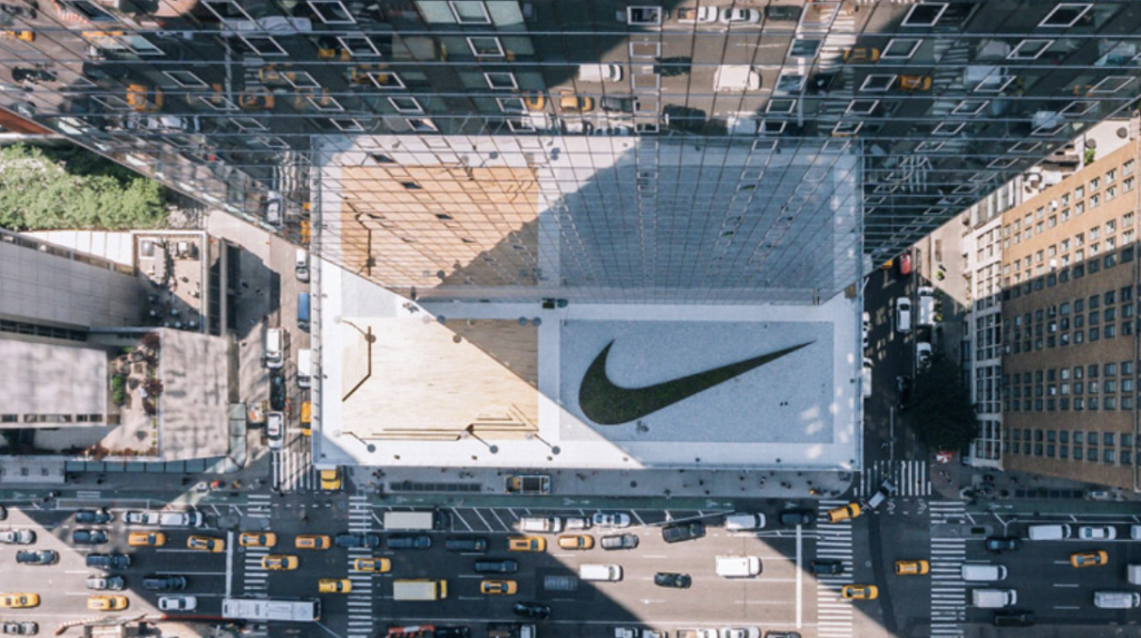 Nike Logo on Nike Office Headquarters rooftop